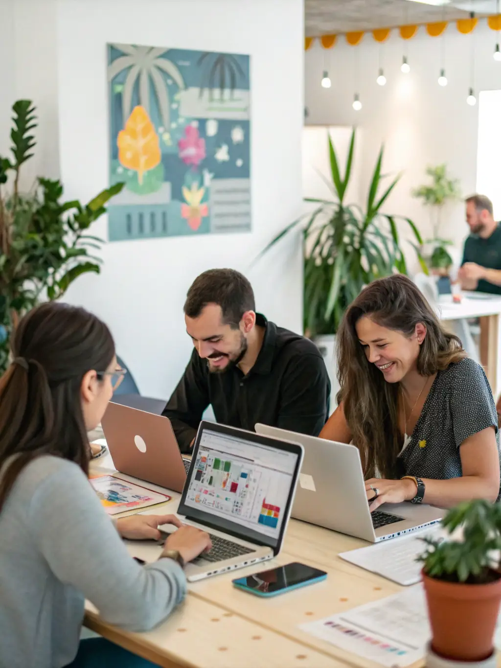A team configuring marketing automation dashboards on multiple screens, showcasing professional setup services.