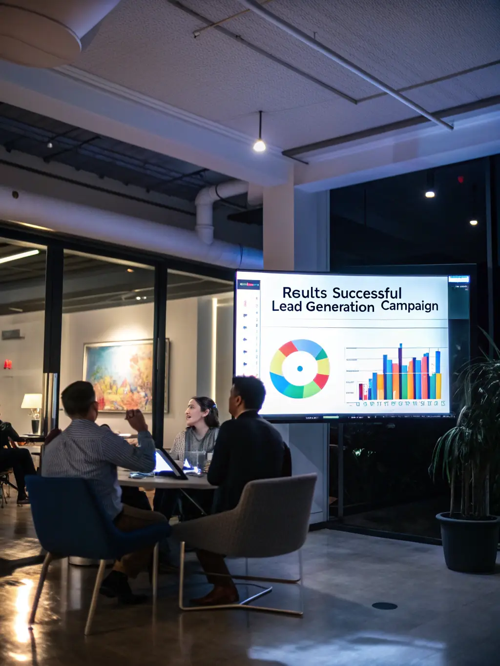 Graphs and charts illustrating improved marketing metrics and successful campaign outcomes, representing in-depth case studies.