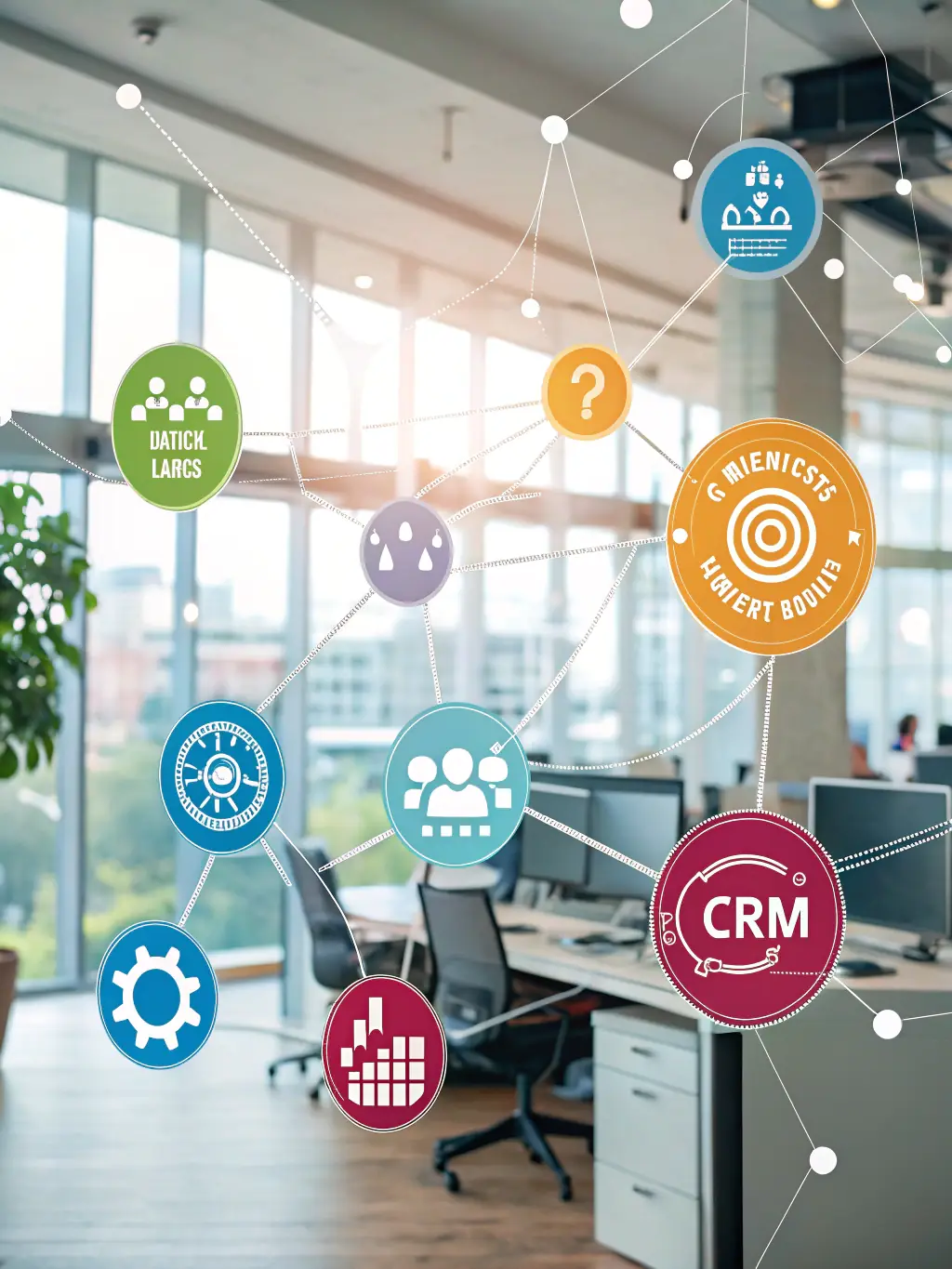 A visual guide illustrating the integration of a CRM with High Level, showing data flow and synchronization between the two systems, used in a tutorial about CRM integration.