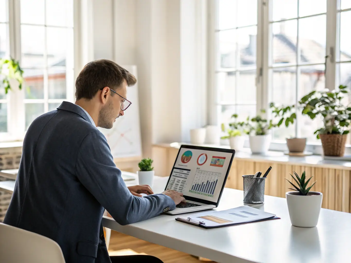 A person implementing a guide to streamline sales processes.