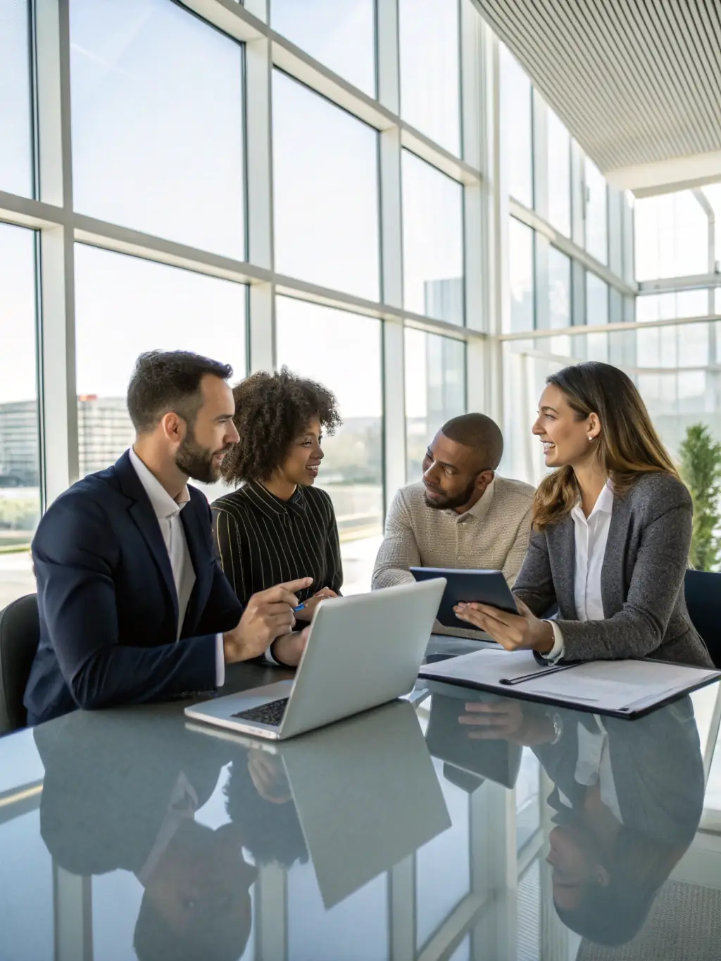 An image of a diverse team collaborating and learning together, highlighting the collaborative learning environment fostered by AutomatePros.